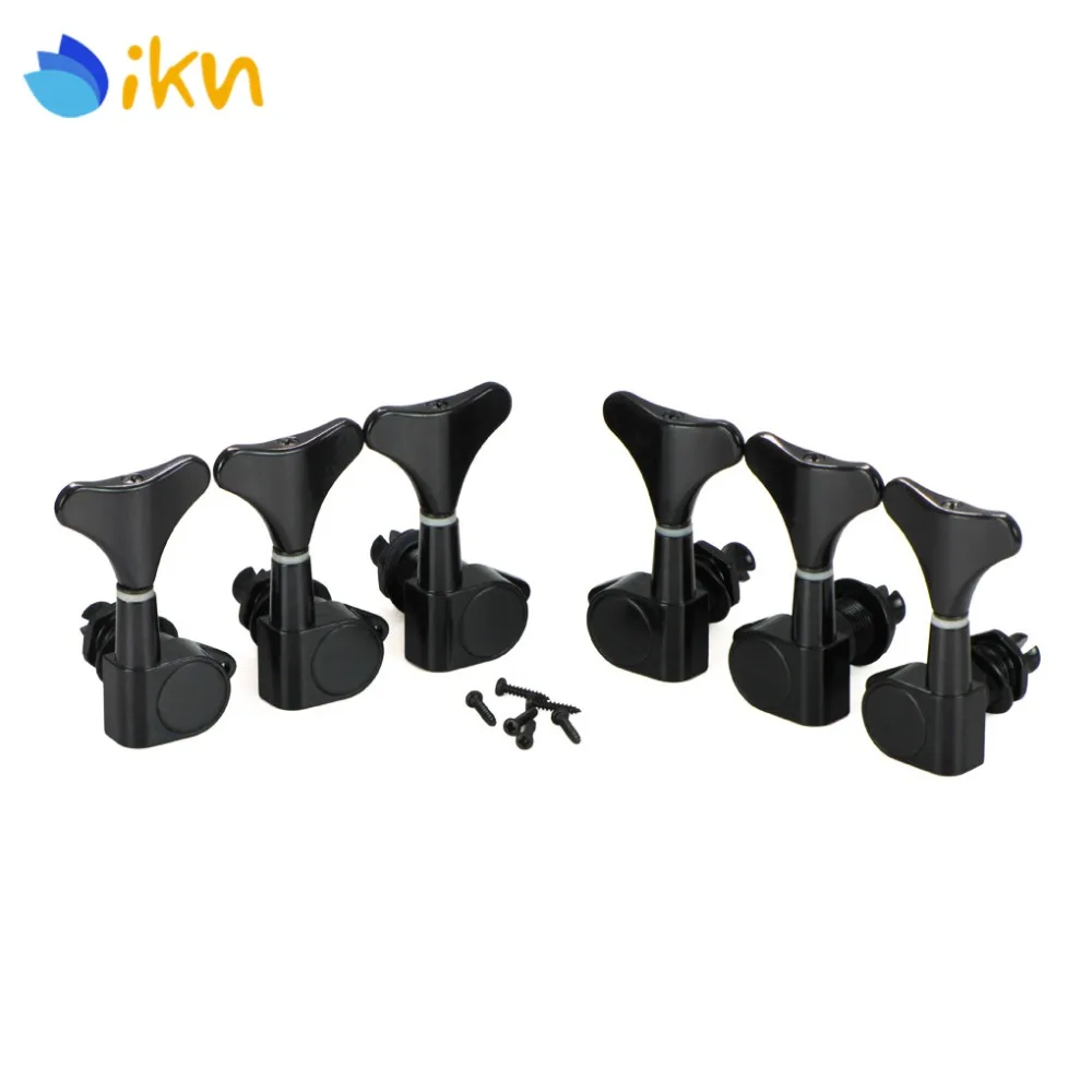

New 6PCS Black Sealed Electric Bass Tuners Machine Heads Tuning Pegs Keys for 5/6 String Bass