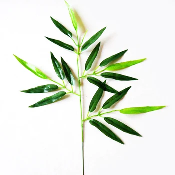

Yoshiko New 20 pcs Artificial Green Bamboo Leaves Fake Green Plants Greenery Leaves for Home Hotel Office DIY Decoration