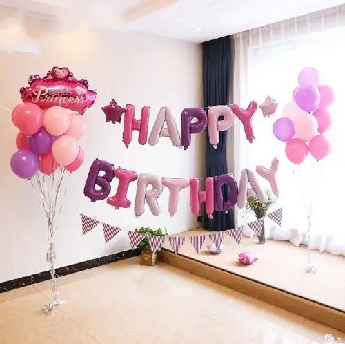 16 Inch Silver /"HAPPY BIRTHDAY/" Letters 13 Pcs Foil Balloons Party Decoration