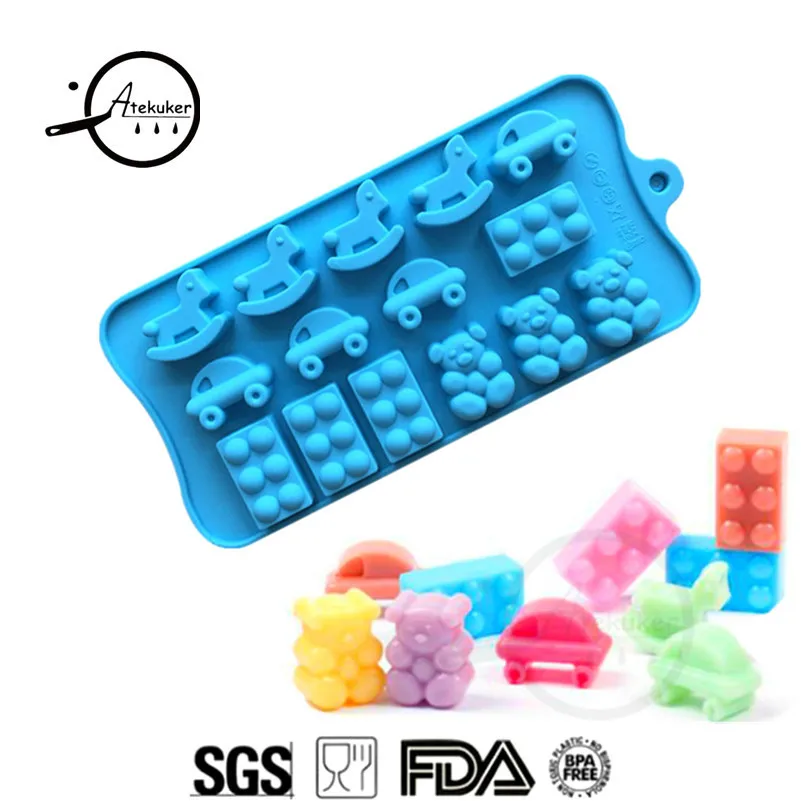 

Atekuker DIY Silicone Molds For Chocolate Ice Cube Tray Cartoon Form For Sweets Candy Cake Decorating Moulds