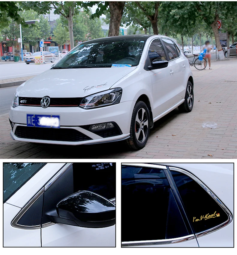 Lsrtw2017 304 нержавеющая сталь окна автомобиля планки для Защитные чехлы для сидений, сшитые специально для volkswagen POLO MK5 2010 2011 2012 2013