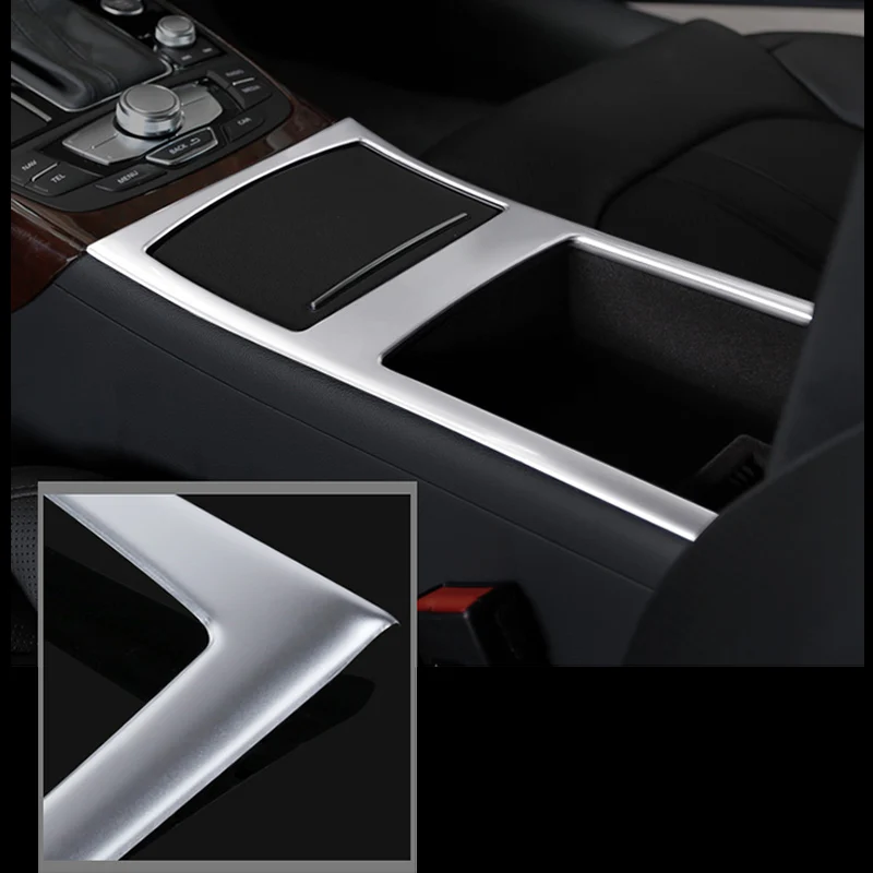 Нержавеющая сталь центр подлокотник подстаканник рамка Крышка Накладка для Audi A6 C7 12-17& A7 2012