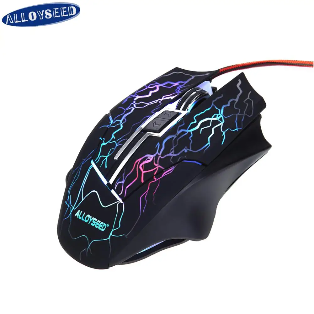 ALLOYSEED 3200 dpi светодиодный оптический 6 кнопок 6D Проводная игровая мышь Pro Gamer компьютерные мыши для ПК Регулируемая, USB, Проводная игровая мышь