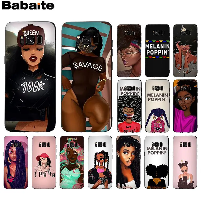 Babaite меланин POPPIN Black Girl Ультратонкий чехол для телефона с узором Samsung GALAXY s6 edge plus s7