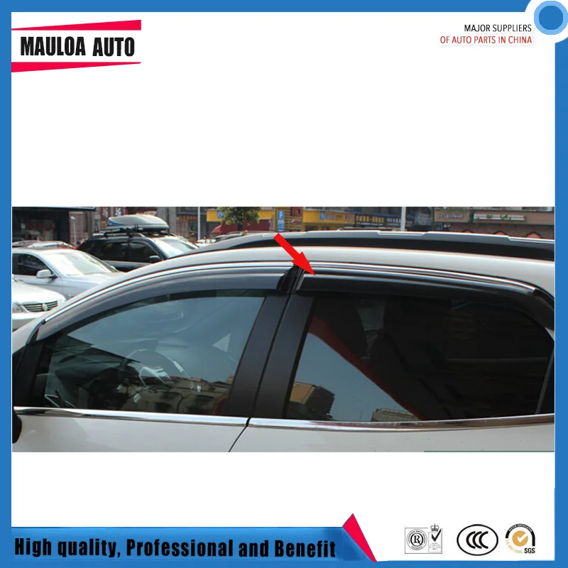 

4 Piece Injection molding trim vent shade rain sun wind deflector window visor for Ecosport 13 16 17 18 2013 2016 2017 2018