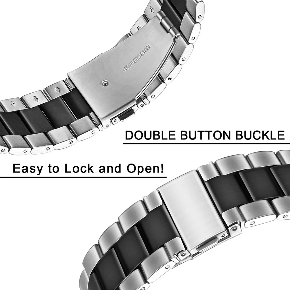 22 мм ремешок для часов из нержавеющей стали+ ободок кольцо для samsung Galaxy Watch 46 мм/gear S3 классический Frontier Quick Release ремешок