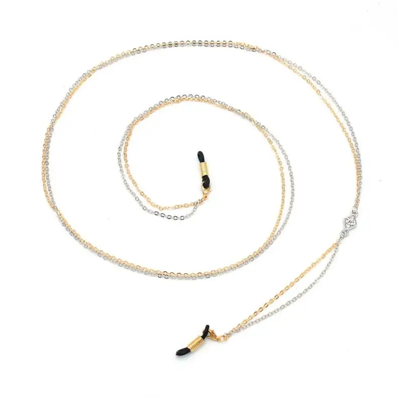 Модная Золотая Серебряная цепочка для очков для чтения для женщин металлические солнцезащитные очки шнуры бисерные шнурок для очков удерживающие ремни фиксатор очков