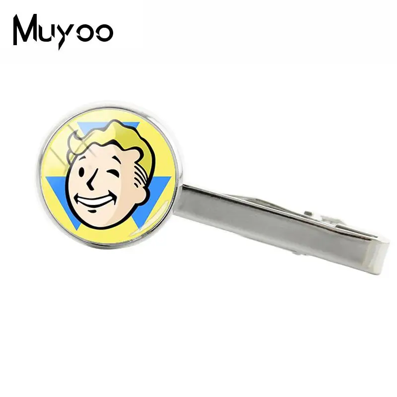 

2018 New Fallout Shelter Tie Clip Fashion Game Clips Glass Cabochon Clip Handmade Photo Jewelry High Quality
