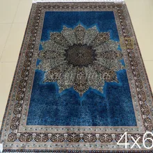 4'X6' 230 линия ручной работы Шелковый Восточный персидский ковер ручной вязки шелковый ковер для украшения дома