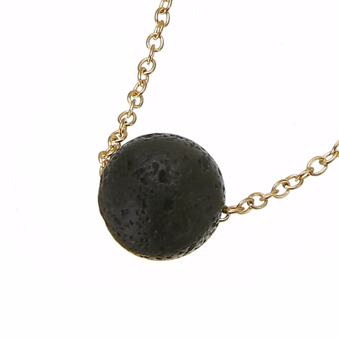 Shellhard Essential Oil Diffuser Bracelet Vintage Gold Chians Pulseras Black Lava Stone Pendant Bangle Bracelets Fashion Jewelry
