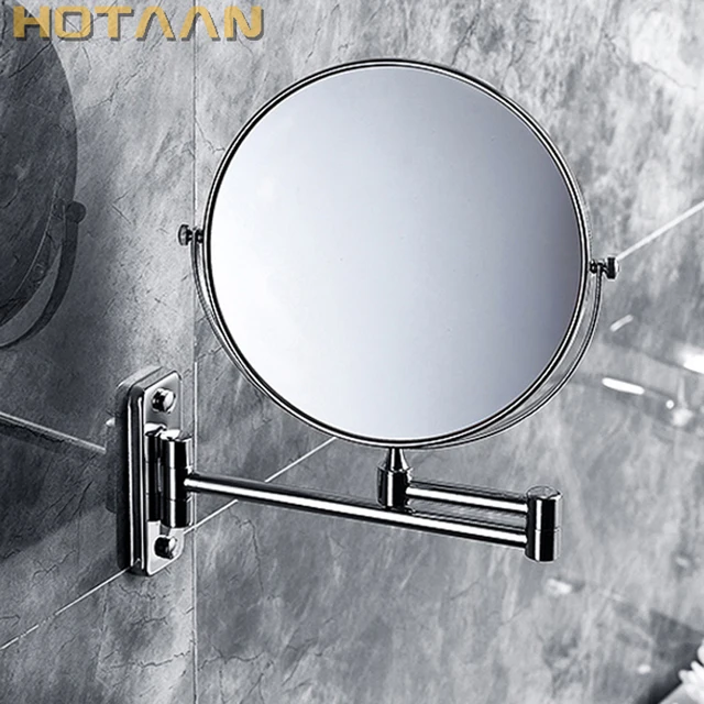 Espejo de baño de afeitado para higiene bucal, accesorio de acero inoxidable montado en la pared, cosmético doble de 8 pulgadas (1:1 y 1:3)
