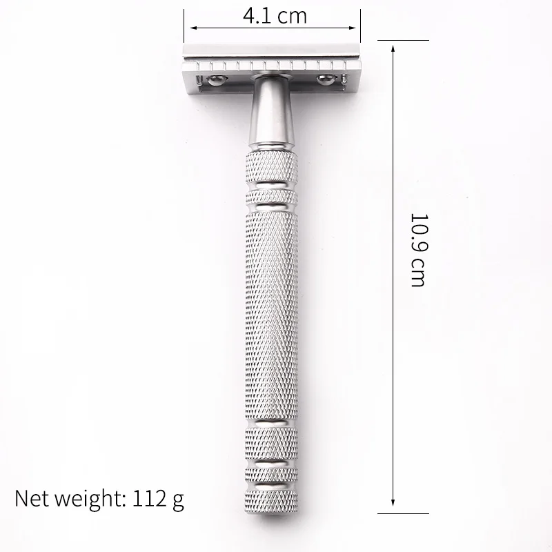 YINTAL матовая Серебряная Классическая двусторонняя ручная Бритва для мужчин длинная латунная ручка Безопасные бритвы бритва Набор Водонепроницаемый без ржавчины