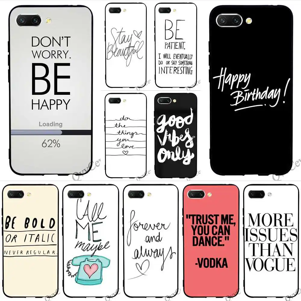 

Slim Proverb Phrase Valentines Day Phone Cover for Huawei Honor 9 Case 8 Lite 10 6A 7A Pro 7X 7C Y6 Prime Nova 3 3i Backshell