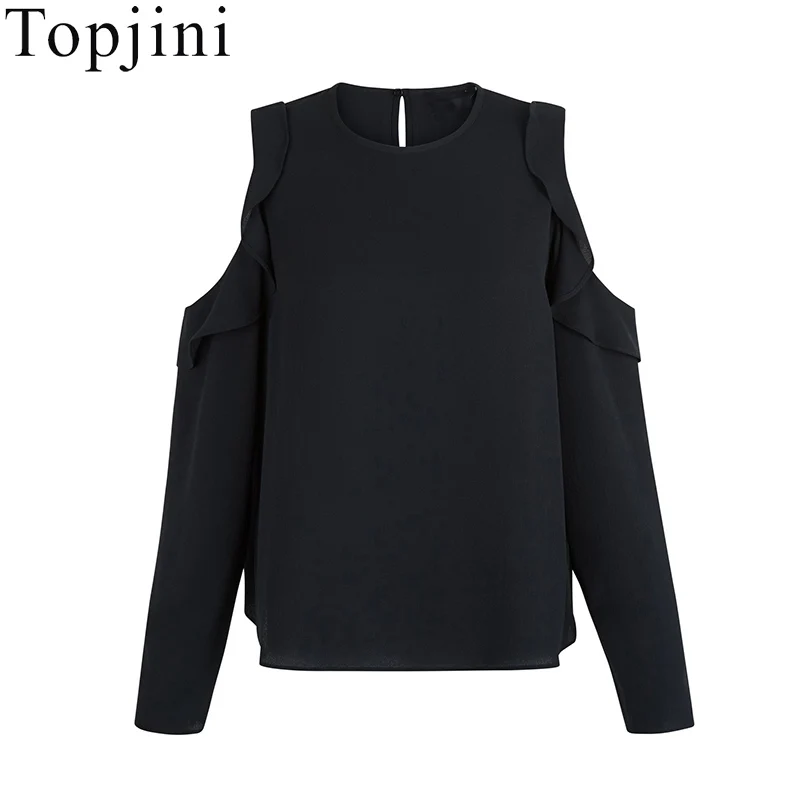 

6XL Long Sleeve Vintage Off The Shoulder Chiffon Casual t shirt Women tops Shirts 2019 Spring Summer Plus Size S XXXXL 5XL