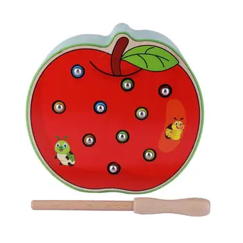 

Cognitive Magnetic and Apple Early Childhood Education Catch Worm Game Color Cognitive Magnetic Apple Education Wood Toys