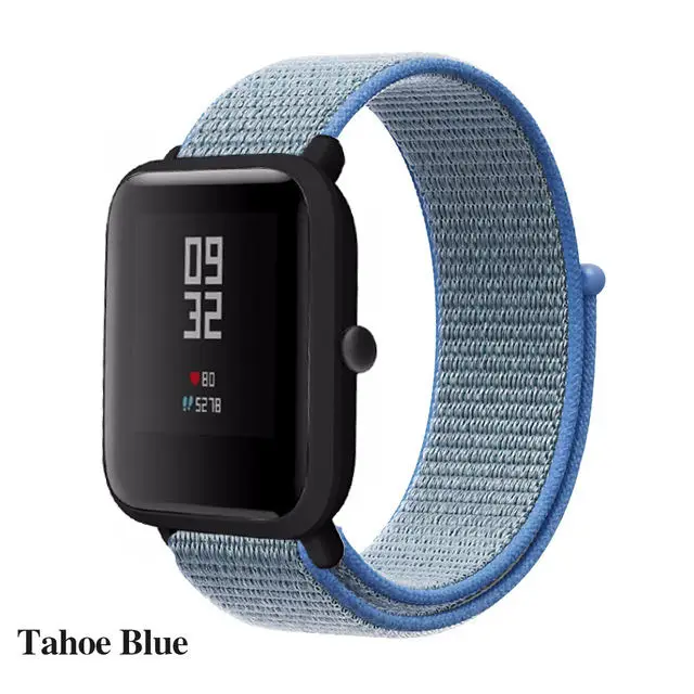 Нейлоновый тканый ремешок для Xiaomi Amazfit ремешок Bip ремешок для часов Huami Amazfit Bip BIT PACE Lite Молодежные умные часы браслет - Цвет: Зеленый