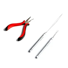 Neitsi один набор волос Инструменты для наращивания волос кольца(1 шт. плоскогубцы+ 1 шт. металлический Threader+ 1 шт. металлический крючок иглы