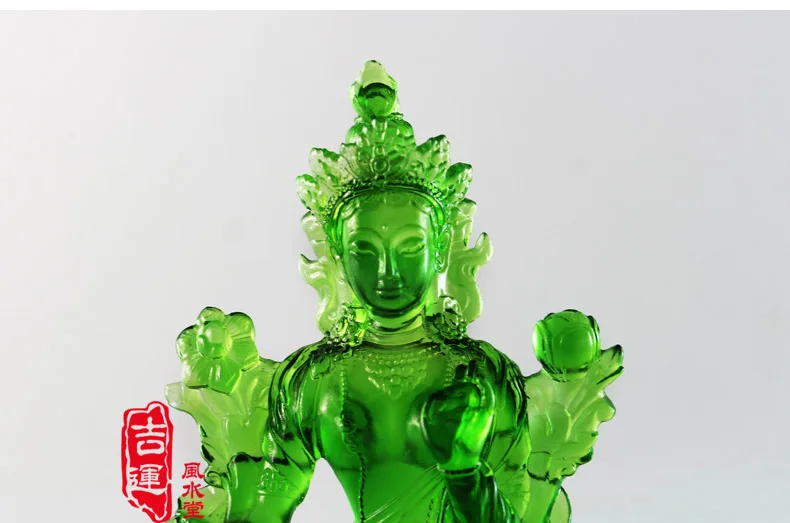 Подлинная Цветная глазурь, Лазурный камень Тантра, Зеленая Тара, Будда храм, украшения, тибетская буддийская статуя, статуэтка, буддист