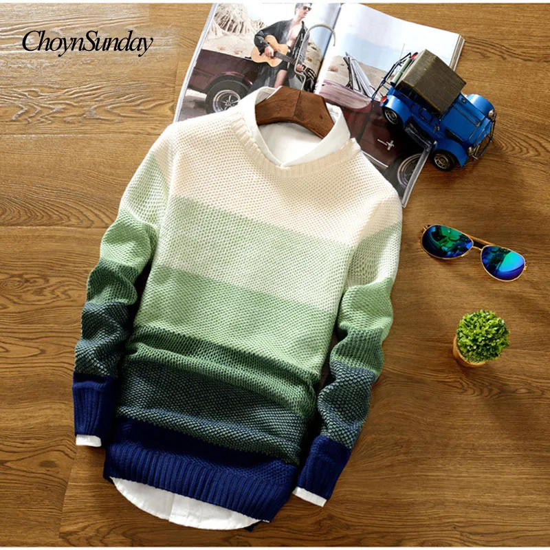 Хит, новинка, весна-осень, модный Повседневный свитер с круглым вырезом, приталенный вязаный мужской свитер, пуловер, Мужская одежда, мужские свитера