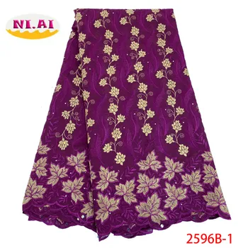 

African Dry Lace Fabric Women High Quality Swiss Lace Fabric 2019 Nigerian Swiss Voile Lace In Switzerland 5yards XY2596B-1