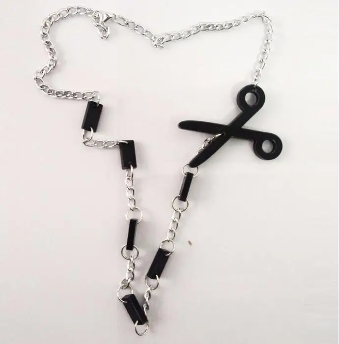Новое поступление, акриловое ожерелье для девушек и женщин с разрезом по пунктиру, рокерские ножницы, инструмент, подвеска, акриловое ожерелье в стиле панк