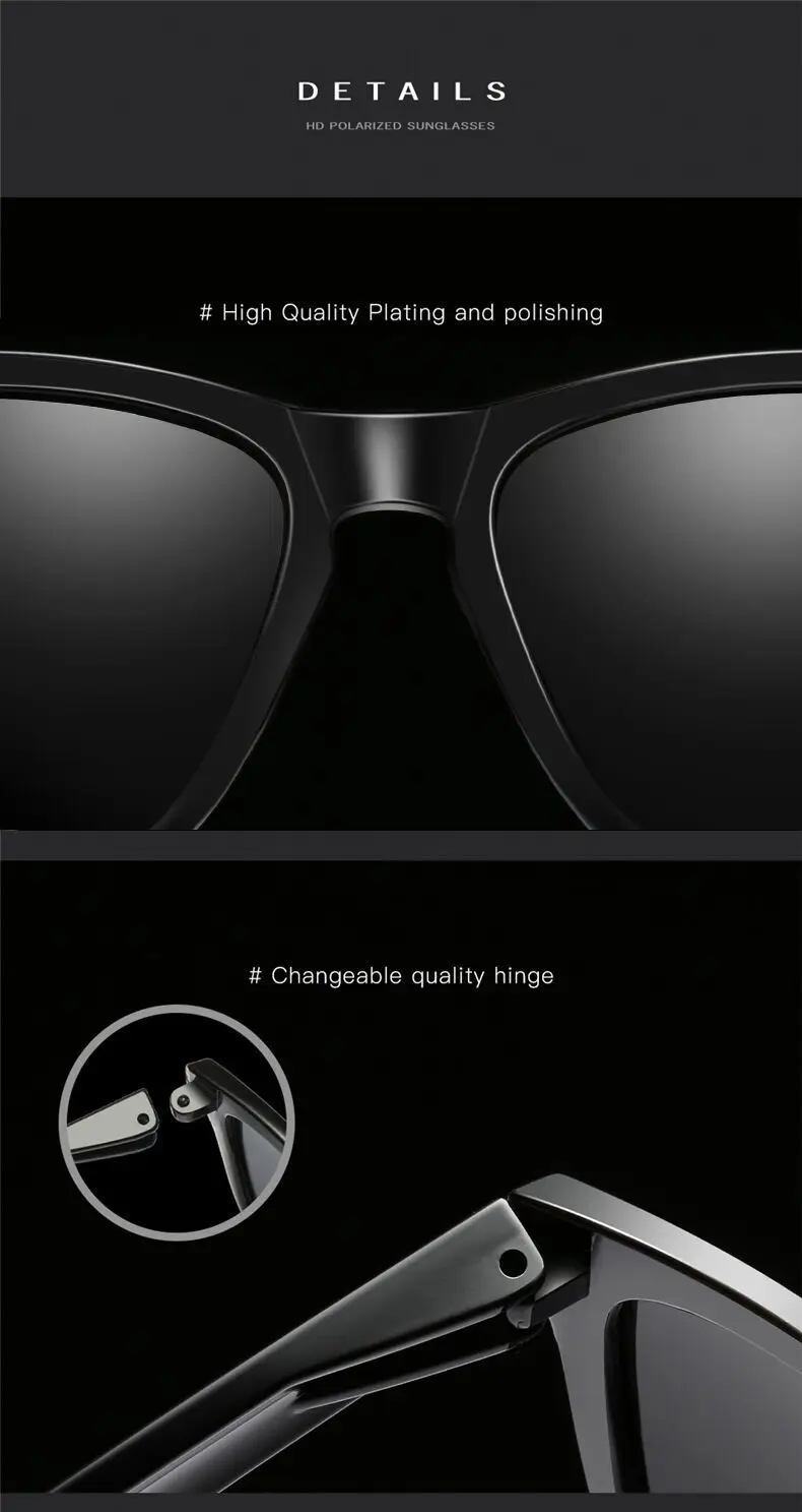 Новый Дизайн черный Для мужчин поляризованных солнцезащитных очков Для женщин классический ретро вождения солнцезащитные очки Женский