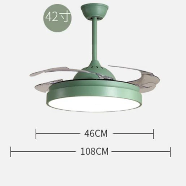 Творческих потолочный вентилятор-светильник морден гостиная спальня потолочный вентилятор с светильник Невидимый акриловый лист Led потолочные вентиляторы