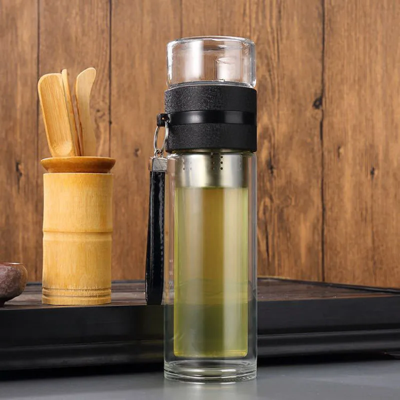 2018 Outdoor Portable Creative Water Bottle Borosilicate Double Wall