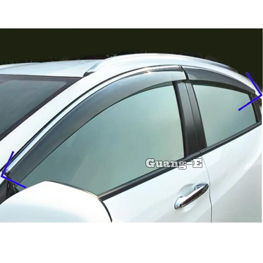 Стильный Стик для кузова автомобиля Пластиковый оконный стеклянный ветровой козырек Дождь/Защита от солнца вентиляционное отверстие 4 шт. для Honda hr-v HR-V Vezel