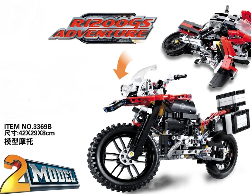 CHINA BRAND Educational font b Toys b font for children DIY Building Blocks Technic BMW R1200