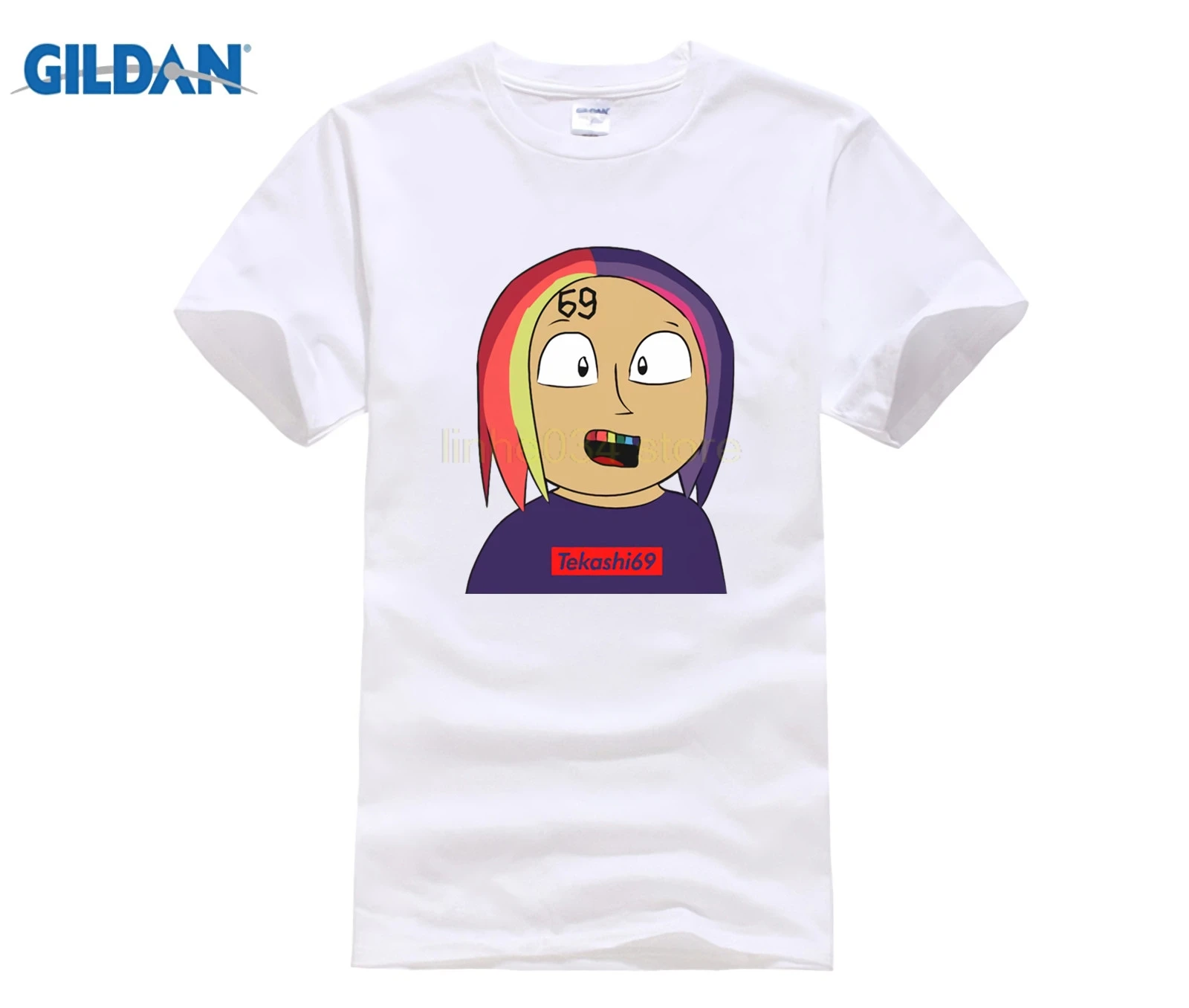 Новый 6IX9INE мультфильм мужская футболка Размер S 2XL|Футболки| |