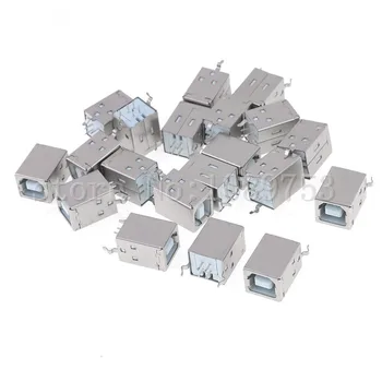 

50 Pcs USB 2.0 B Type Female Printer Socket to 4Pin Connector Socke