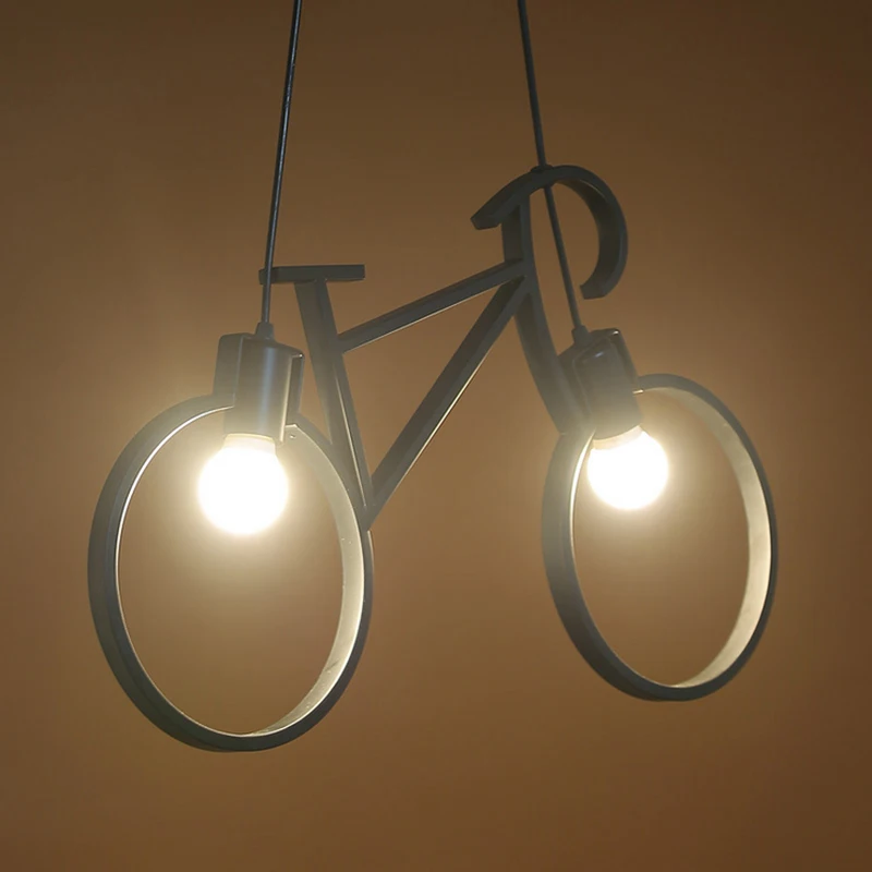 

Iron Retro Vintage Bicycle Pendant Light E27 Industrial Lamp Edison Bulb American Style For Living Room Bedroom AC90V-260V