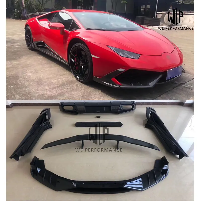 

LP610 Carbon fiber Front splitter Side skirts Rear diffuser Rear spoiler For Lamborghini LP610 Mansory style Car styling