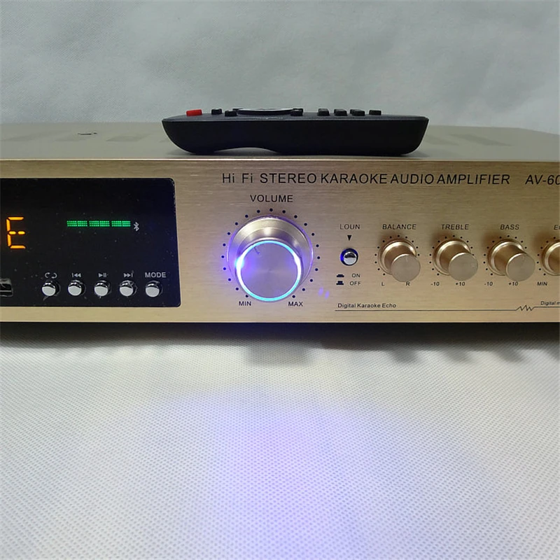 AV-608BT дома 300 Вт* 2 5-канальный, Hi-Fi, домашний кинотеатр караоке Оки усилитель мощности высокой мощности радио Bluetooth усилитель мощности