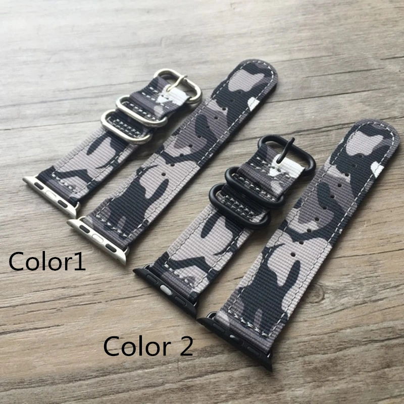 

TJP Special Design Army Camouflage Gray Nylon Thick Bracelet Apple Watch series 1 2 3 4 Strap 44mm 42mm 40mm 38mm Iwatch