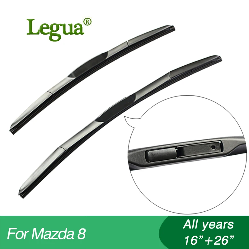 Legua Wiper blades for Mazda 8 16&quot+26&quot car wiper Hybrid type Rubber Windscreen Windshield Wipers Car accessory | Автомобили и