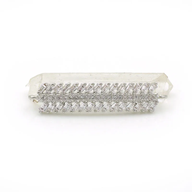 32*7*2 мм Micro Pave Clear CZ параллельный CZ разъем, пригодный для мужчин и женщин, делая браслеты ювелирные изделия