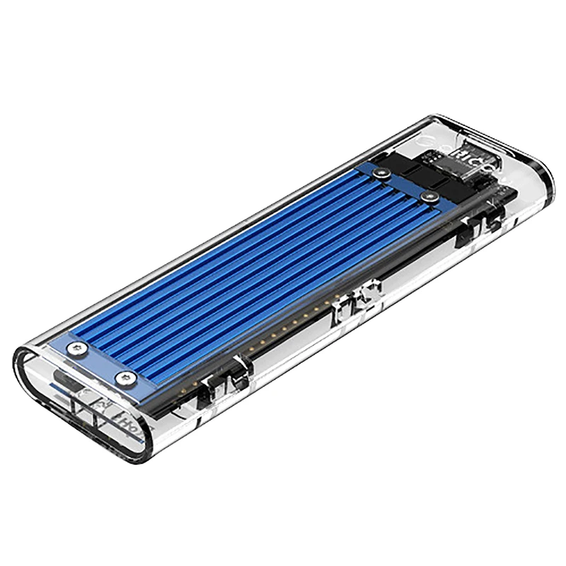 Blue Orico Nvme M.2-type-C Ssd Корпус чехол M ключ прозрачный Внешний Usb 3,1 Gen2 10 Гбит/с Поддержка Uasp для Ssd до 2 ТБ - Цвет: Blue