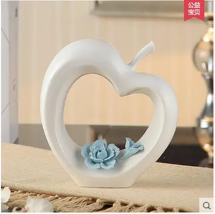 Белые керамические Творческий Apple Home Decor ремесел украшения комнаты орнамент фарфоровые статуэтки рождественские статьи украшения - Цвет: L