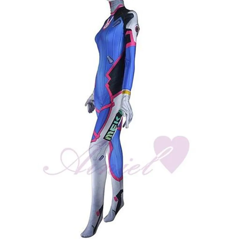 Хэллоуин 3D принт D. Va Косплей Костюм лайкра спандекс DVA Косплей Zentai женский d va Косплей Костюм