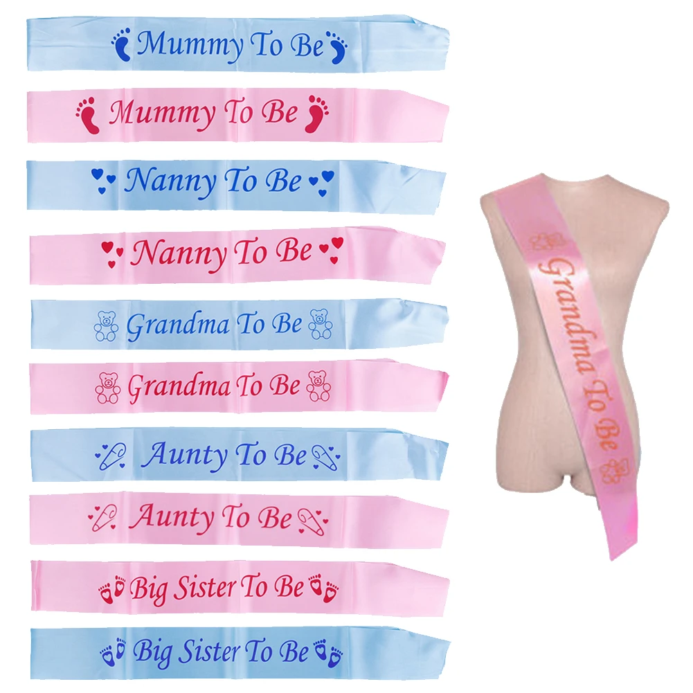 BABY PINK PERSONALISED BABY SHOWER SASH Accessory Mum to Be Gift Baby Name Sash