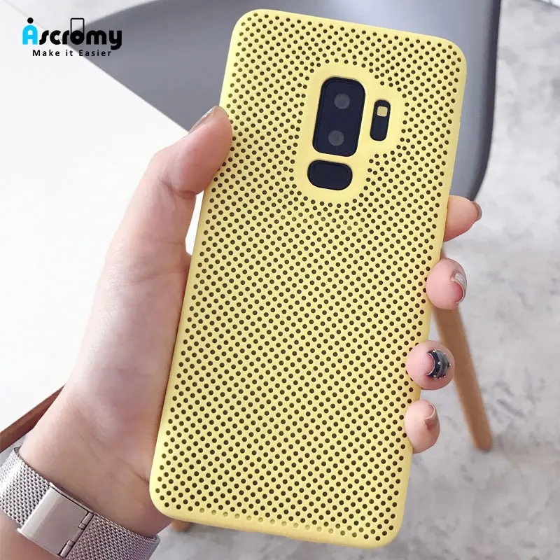 

Ascromy For Samsung S9 Case Liquid Silicone Mesh Shockproof Soft Cute Cover For Samsung Galaxy S8 Plus Note 9 8 Coque Accessory