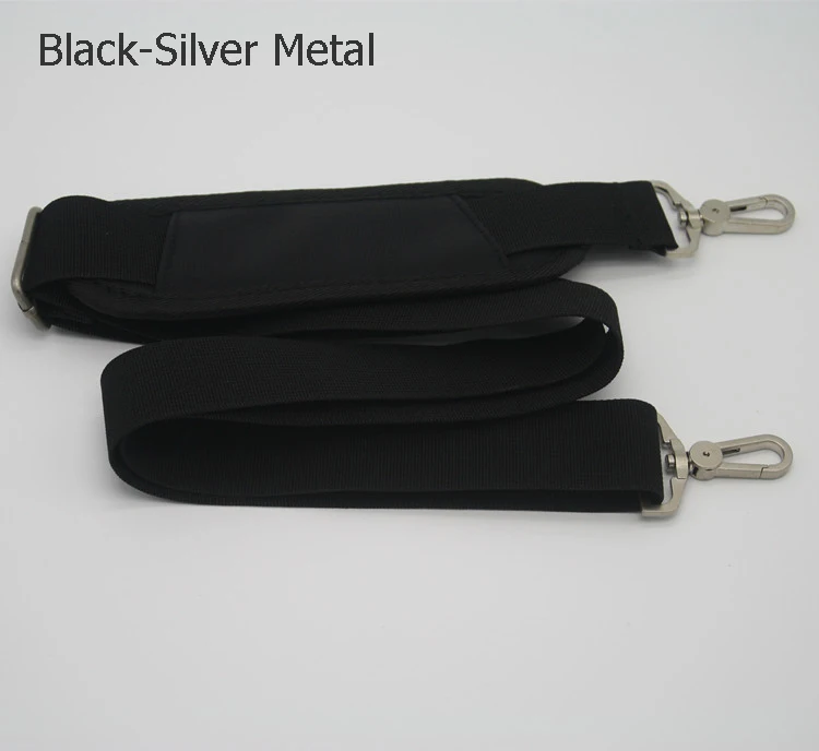Black Sliver Metal 3,8 см Широкий нейлоновый ремень для мужчин сумка Длинный плечевой ремень мужской ноутбук ремни для сумок ремонт сумка с наплечной лямкой мощный крючок Kz0395 - Цвет: Black Sliver Metal