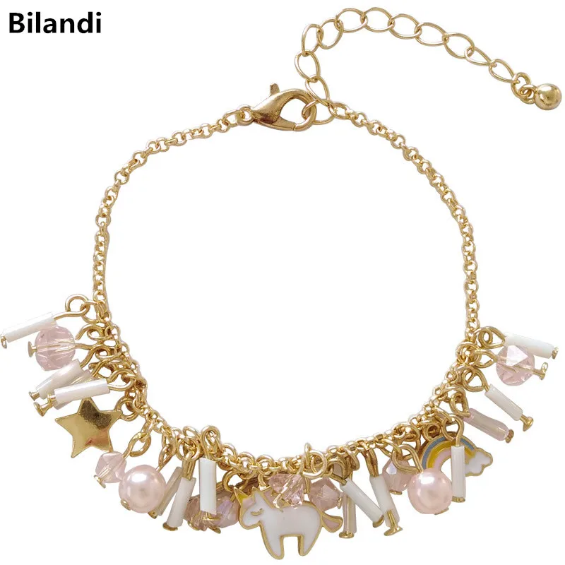 

Fashion matching crystal pearl cluster animal glass pendant bracelet for woman jewelry