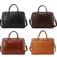 Мужская деловая сумка из натуральной кожи 15," сумки для ноутбука Новинка 2018new мужские черные коричневые деловые дорожные сумки портфель сумки через плечо