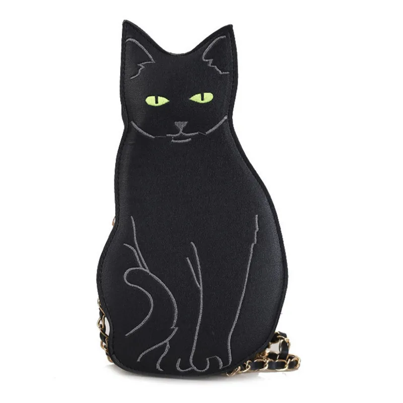 

2018 simple Famous Design lovely women's leather top-handle shoulder bags female cute Cat Messenger handbags lady small totes