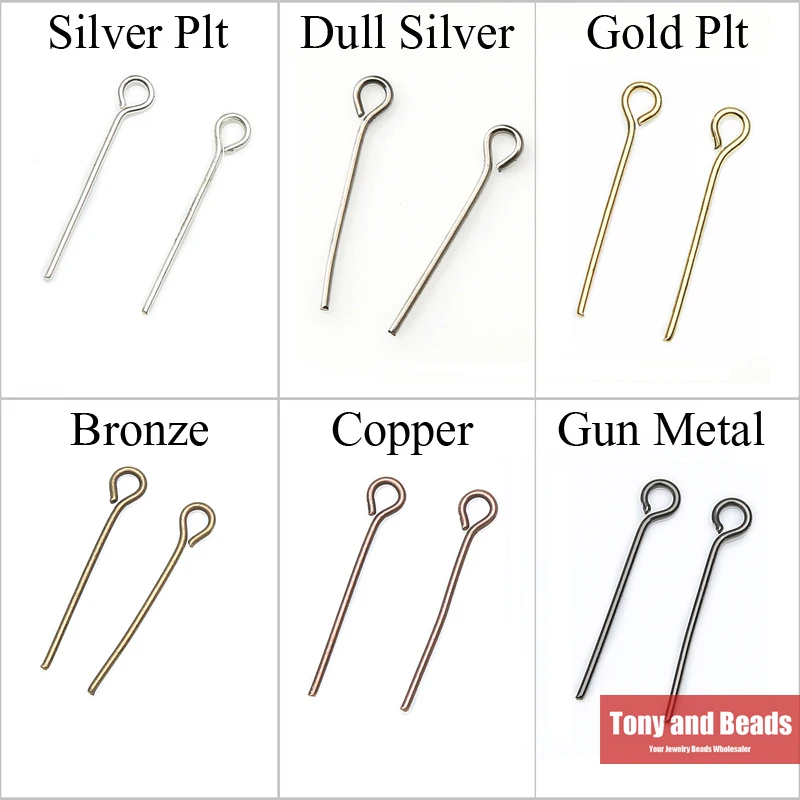 

(400Pcs=1Lot ! ) Free Shipping Jewelry Eye Pin Finding 16MM Gold Silver Bronze Copper Black Dull Silver Plated For Jewelry EW29