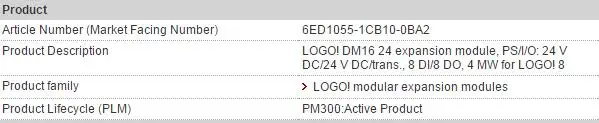 6ED1055-1CB10-0BA2 логотип! DM16 24 модуль расширения 6ED1 05-1cb10-0ba2 8 DI/8 DO 4 MW для логотипа! 8 6ED10551CB100BA2