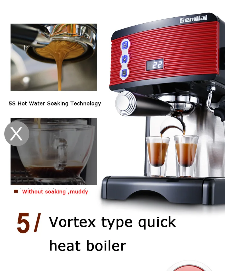 CRM 3601 Эспрессо кофеварка 1.7л Automatioc для домашнего и коммерческого использования кофе машина эспрессо паровой молочной пены